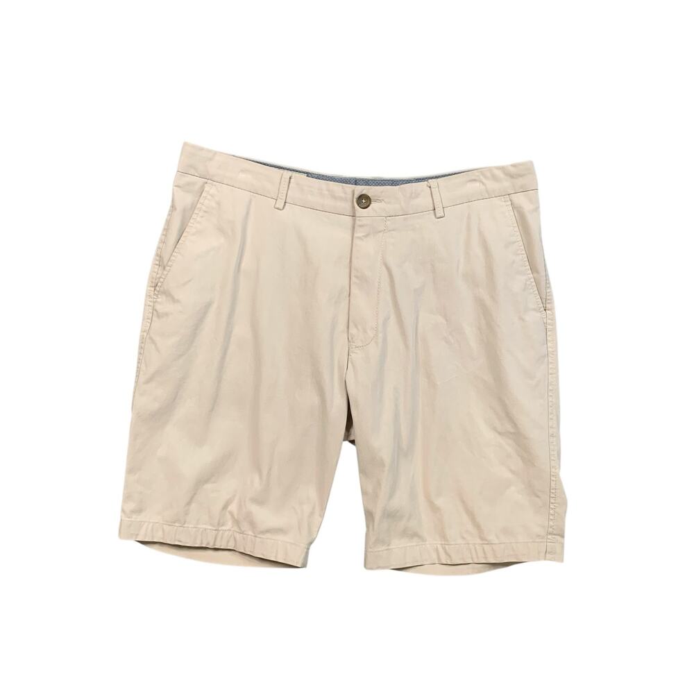 Ballin Shorts Men 36 Beige Cotton Reflex Comfort Stretch Flat Front Luxury Chino